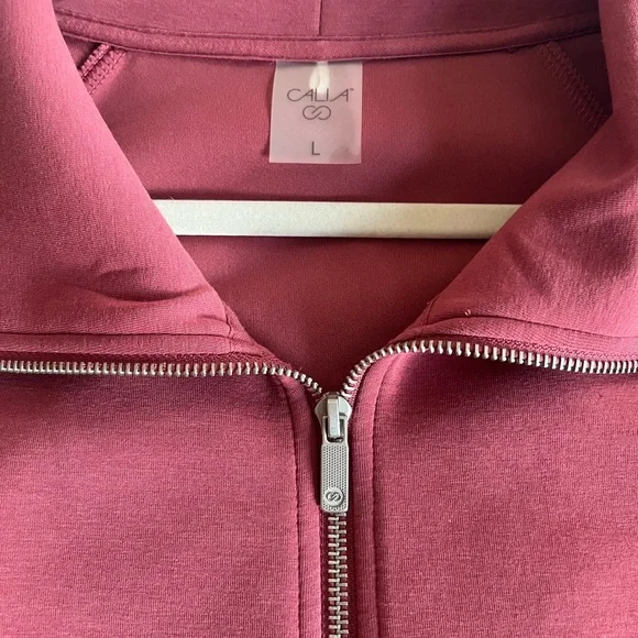CALIA Soft Scuba 1/4 Zip Pullover in Red Nectar - Picture 3 of 4